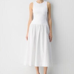 COS Cotton Tank Poplin Skirt Drop Waist Maxi Dress